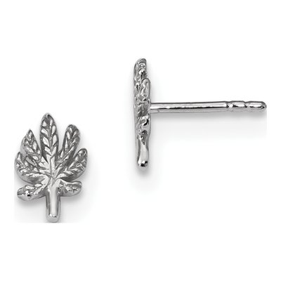 Sterling Silver Leaf Stud Earrings