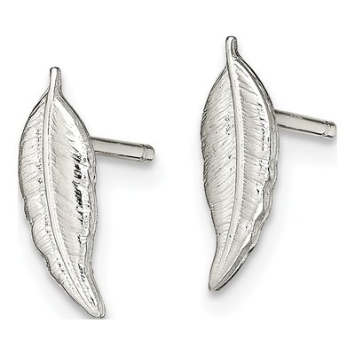 Sterling Silver Feather Dangle Earrings – view 3