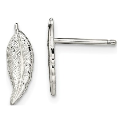 Sterling Silver Feather Dangle Earrings