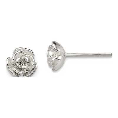 Sterling Silver Button Stud Earrings