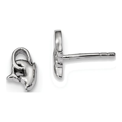 Sterling Silver Dolphin Stud Earrings