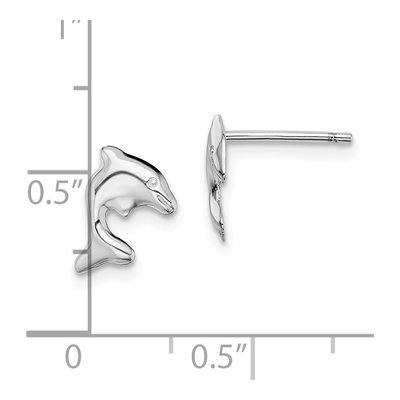 Sterling Silver Dolphin Stud Earrings – view 5