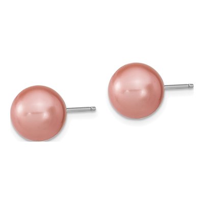 Sterling Silver Shell Pearl Ball Earring Set – view 3
