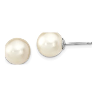 Sterling Silver Shell Pearl Ball Earring Set – view 6