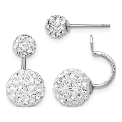 Sterling Silver Mother of Pearl & Crystal Earring Set – view 5