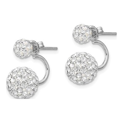 Sterling Silver Mother of Pearl & Crystal Earring Set – view 7