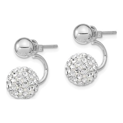 Sterling Silver Mother of Pearl & Crystal Earring Set – view 8