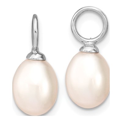 Sterling Silver Rh 7-8mm Wht/Pk Fwc Pearl Cz Changeable Earring – view 8