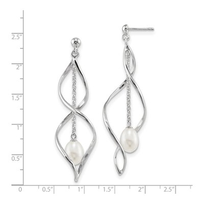 Sterling Silver Freshwater Cultured Pearl Dangle Earrings – view 4