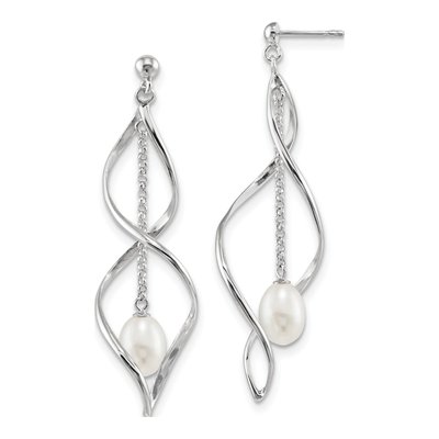 Sterling Silver Freshwater Cultured Pearl Dangle Earrings