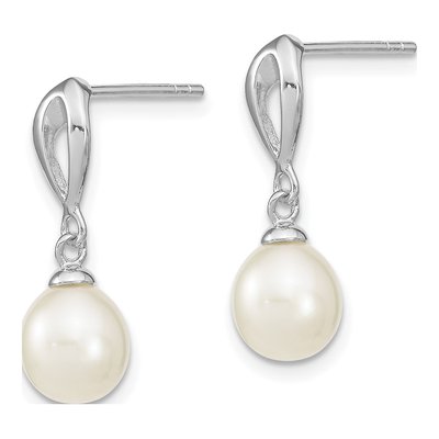 Sterling Silver Freshwater Cultured Pearl Dangle Earrings – view 3