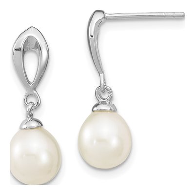 Sterling Silver Freshwater Cultured Pearl Dangle Earrings