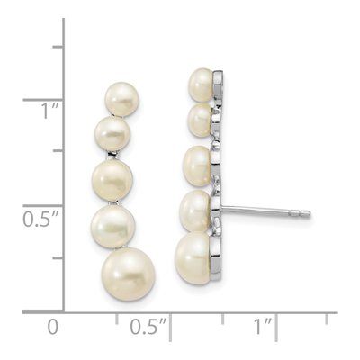 Sterling Silver Freshwater Cultured Pearl Ear Climber Ear Climbers – view 5