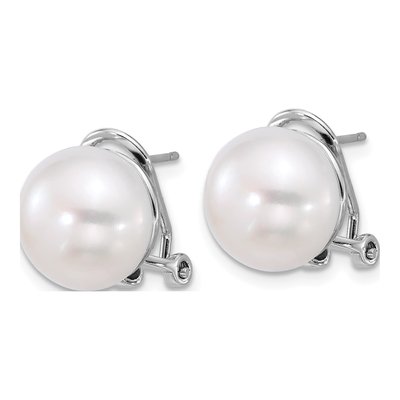 Sterling Silver Freshwater Cultured Pearl Button Stud Earrings – view 3