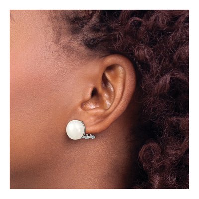 Sterling Silver Freshwater Cultured Pearl Button Stud Earrings – view 4