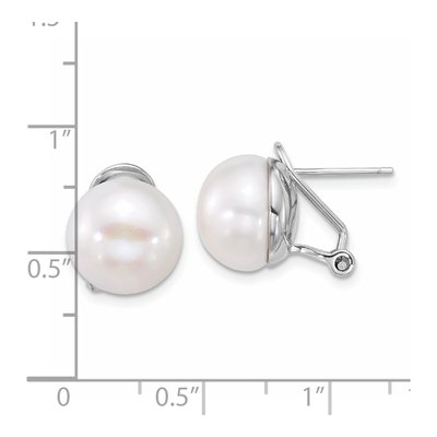 Sterling Silver Freshwater Cultured Pearl Button Stud Earrings – view 5