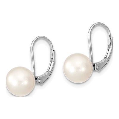 Sterling Silver Freshwater Cultured Pearl Leverback Earrings – view 2