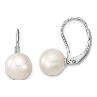 Sterling Silver Freshwater Cultured Pearl Leverback Earrings