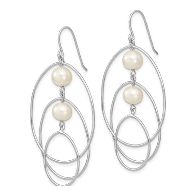 Sterling Silver Freshwater Cultured Pearl Dangle Earrings – view 3
