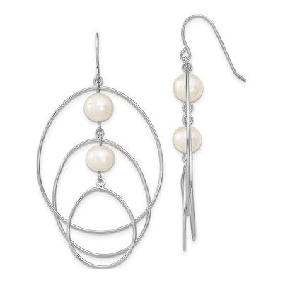 Sterling Silver Freshwater Cultured Pearl Dangle Earrings