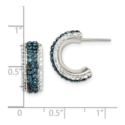 Sterling Silver 15mm Crystal Hoop Earrings – view 5