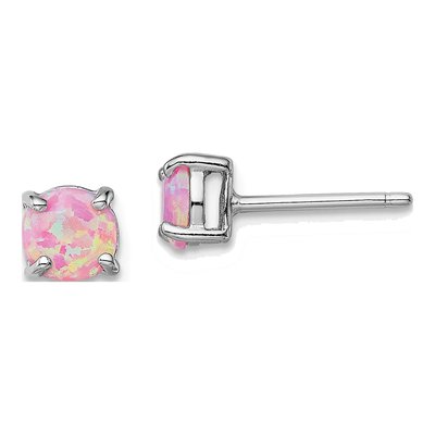 Sterling Silver Created Opal Stud Earrings, Set of 3 – view 4