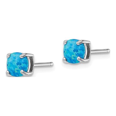 Sterling Silver Created Opal Stud Earrings, Set of 3 – view 6