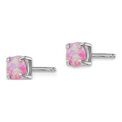 Sterling Silver Created Opal Stud Earrings, Set of 3 – view 7