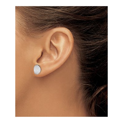 Sterling Silver Scratch Stud Earrings – view 4