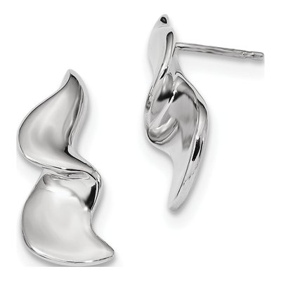 Sterling Silver Ribbon Dangle Earrings