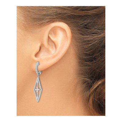Sterling Silver CZ Dangle Earrings – view 4