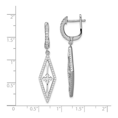 Sterling Silver CZ Dangle Earrings – view 5