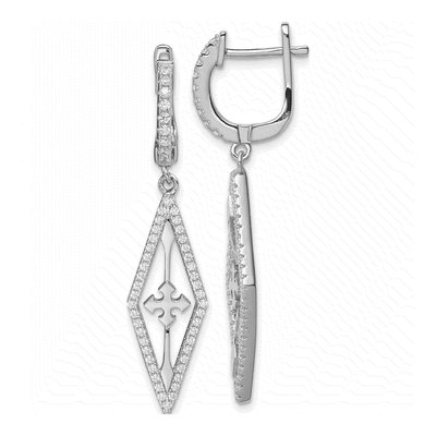 Sterling Silver CZ Dangle Earrings