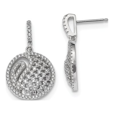 Sterling Silver CZ Dangle Earrings
