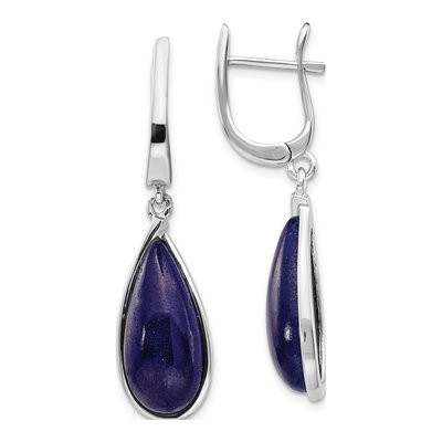 Sterling Silver Lapis Teardrop Dangle Earrings