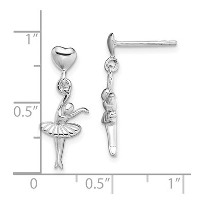 Sterling Silver Ballerina Dangle Earrings – view 5
