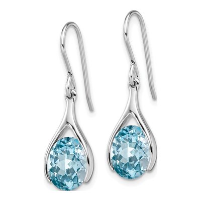 Sterling Silver Sky Blue Topaz Dangle Earrings – view 3