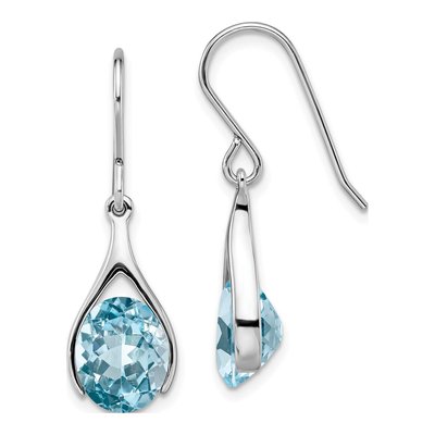 Sterling Silver Sky Blue Topaz Dangle Earrings