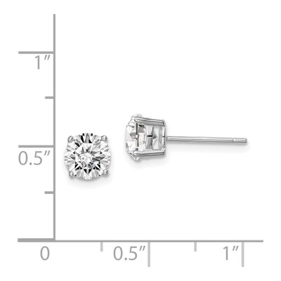 Sterling Silver Round Crystal April Birthstone Stud Earrings – view 5