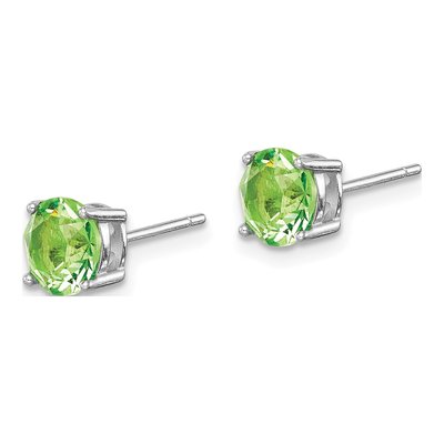 Sterling Silver 6.1mm Round Crystal Birthstone Stud Earrings – view 3