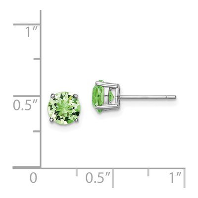 Sterling Silver 6.1mm Round Crystal Birthstone Stud Earrings – view 5