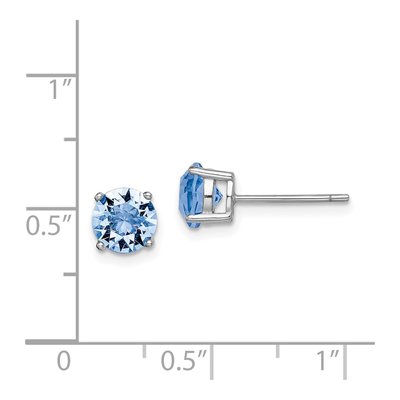 Sterling Silver 6.1mm Round Crystal December Birthstone Stud Earrings – view 5