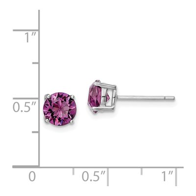 Sterling Silver 6.1mm Round Crystal Birthstone Stud Earrings – view 5
