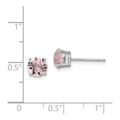 Sterling Silver 6.1mm Round Crystal Lavender Birthstone Stud Earrings – view 5