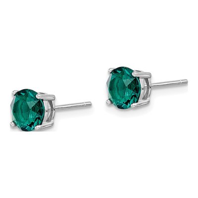 Sterling Silver Round Crystal May Birthstone Stud Earrings – view 4