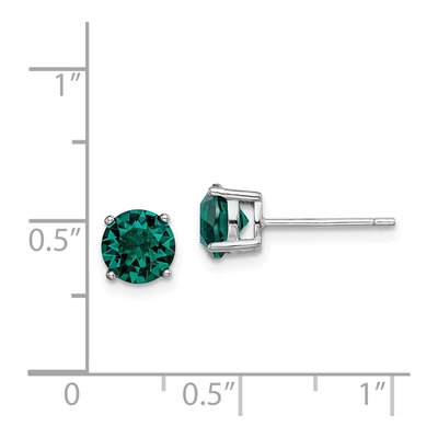 Sterling Silver Round Crystal May Birthstone Stud Earrings – view 6