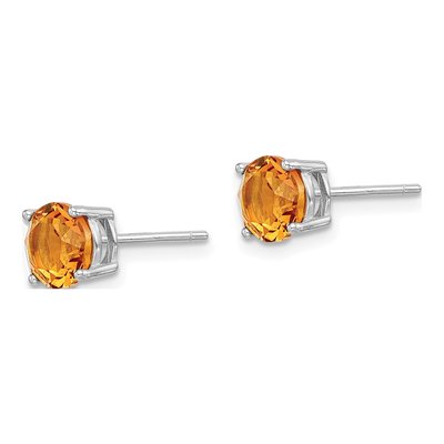 Sterling Silver 6.1mm Round Crystal Birthstone Stud Earrings – view 3