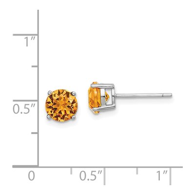 Sterling Silver 6.1mm Round Crystal Birthstone Stud Earrings – view 5