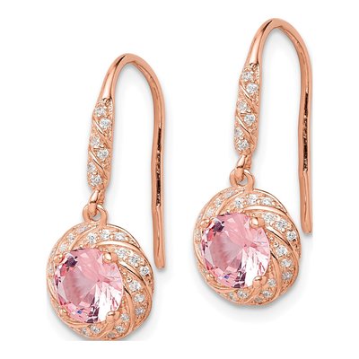 Rose Gold-Plated Sterling Silver Crystal Dangle Earrings – view 3