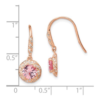 Rose Gold-Plated Sterling Silver Crystal Dangle Earrings – view 5